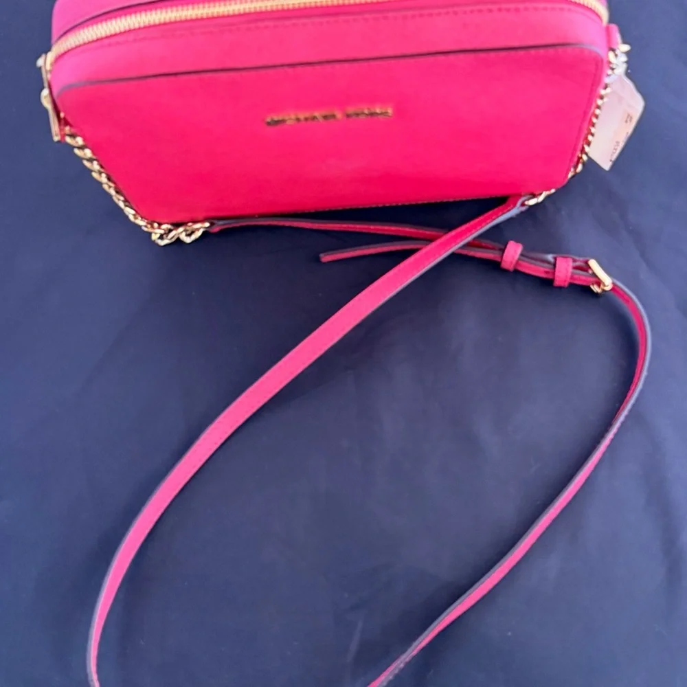 Michael Kors Jet Set  EW Saffiano Leather Crossbody - Watermelon With Tags - Picture 5 of 14